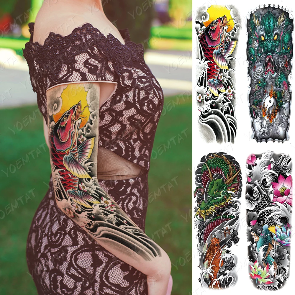 Large Arm Sleeve Waterproof Temporary Tattoo Japanese Geisha Tatoo Sticker Samurai Waist Leg Body Art Fake SleeveTatto Women Men
Large Arm Sleeve Waterproof Temporary Tattoo Japanese Geisha Tatoo Sticker Samurai Waist Leg Body Art Fake SleeveTatto Women Men