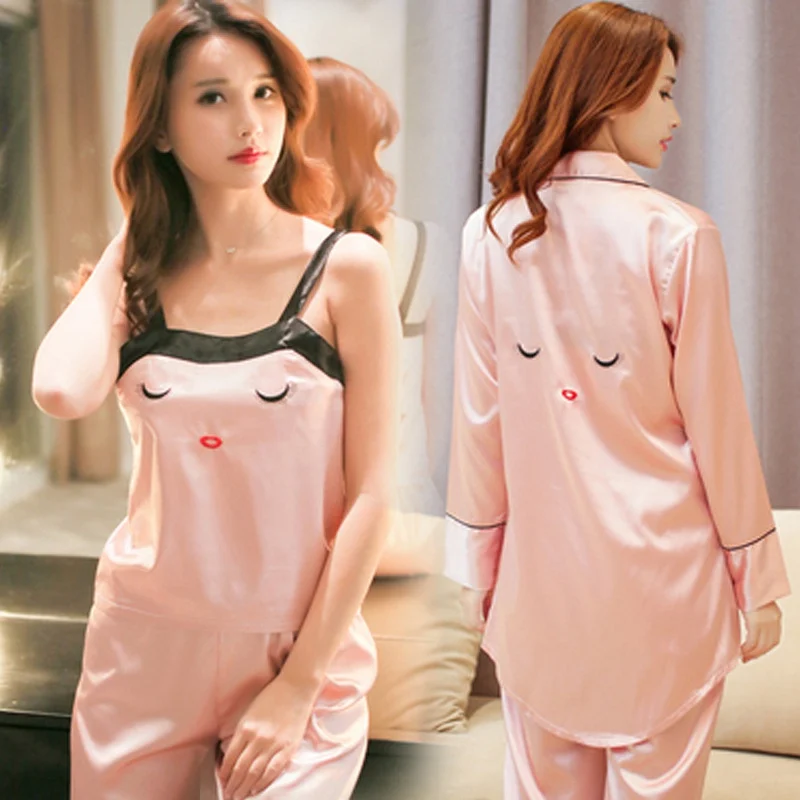 4 piece Printed eyelash Homewear women set cute girl Pajama Sets Ladies Silk Bathrobe Lace japanese kimono Big Size Robe
4 piece Printed eyelash Homewear women set cute girl Pajama Sets Ladies Silk Bathrobe Lace japanese kimono Big Size Robe