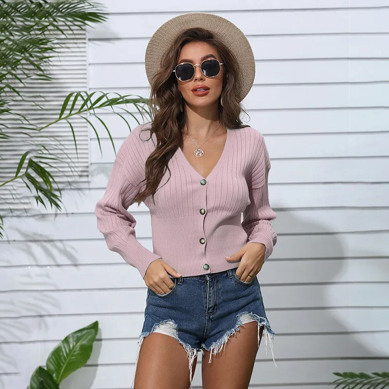 2020 Fall New Products Women's Fashion Candy Color Short Button Knit Cardigan Top
2020 Fall New Products Women's Fashion Candy Color Short Button Knit Cardigan Top