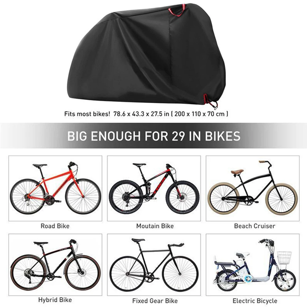 Large Bike Cover Outdoor Waterproof Bicycle Covers Rain Sun UV Dust Wind Proof for Scooter Electric Bicycle Motorcycle
Large Bike Cover Outdoor Waterproof Bicycle Covers Rain Sun UV Dust Wind Proof for Scooter Electric Bicycle Motorcycle