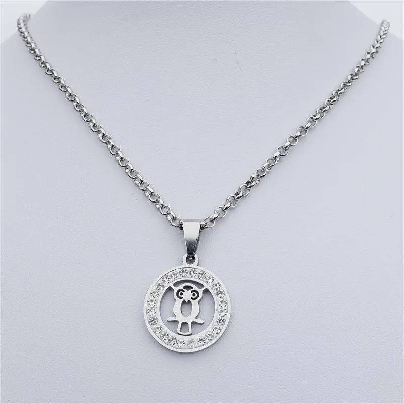 Ожерелье в виде птицы из нержавеющей стали с подвеской в виде совы