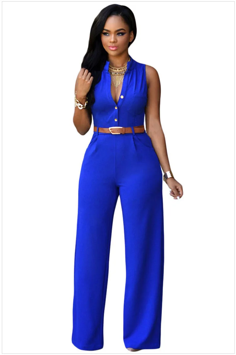 Sexy Bodycon Women Jumpsuit V-neck single-breasted Romper Sleeveless Tall waist Bodysuit Elegant Ms. party streetwear outfits
Sexy Bodycon Women Jumpsuit V-neck single-breasted Romper Sleeveless Tall waist Bodysuit Elegant Ms. party streetwear outfits
