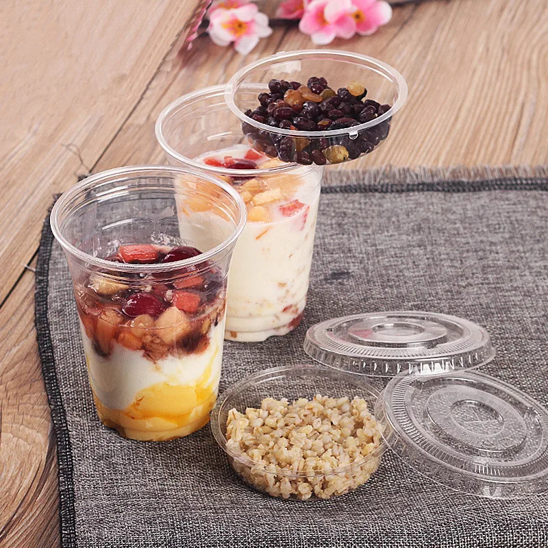50pcs High quality thicken unique disposable yogurt cup 300ml 400ml transparent dessert ice cream snack plastic cup with lid
50pcs High quality thicken unique disposable yogurt cup 300ml 400ml transparent dessert ice cream snack plastic cup with lid