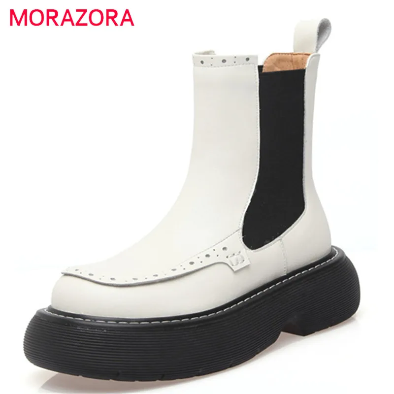 MORAZORA 2022 Hot Sale Genuine Leather Shoes Women Flat Platform Boots Round Toe Comfortable Winter Ankle Boots For Women
MORAZORA 2022 Hot Sale Genuine Leather Shoes Women Flat Platform Boots Round Toe Comfortable Winter Ankle Boots For Women
