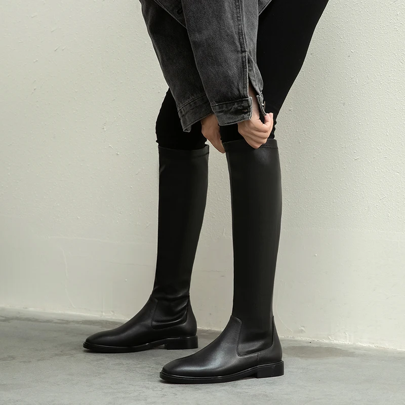 Quality Genuine Leather knee high boots Autumn Winter Shoes For Women square Toe low Heels boots Party Casual Shoes Woman
Quality Genuine Leather knee high boots Autumn Winter Shoes For Women square Toe low Heels boots Party Casual Shoes Woman