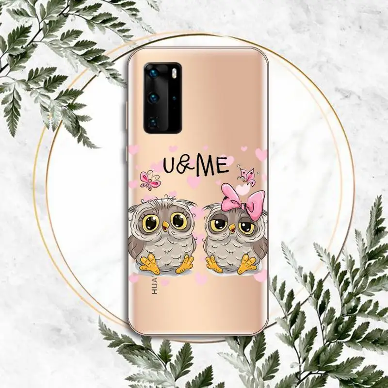 Cute cartoon owl Love heart Phone Case Clear Transparent for huawei honor P 40 30 20 lite Pro 10 i 8 9 x p smart 2019
Cute cartoon owl Love heart Phone Case Clear Transparent for huawei honor P 40 30 20 lite Pro 10 i 8 9 x p smart 2019