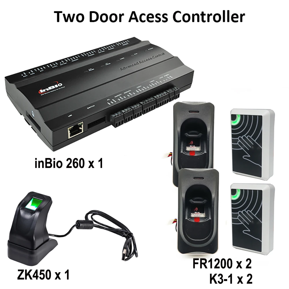Double Door Fingerprint Access Control Panel inBio 260 Biometric Door Access Control System
Double Door Fingerprint Access Control Panel inBio 260 Biometric Door Access Control System