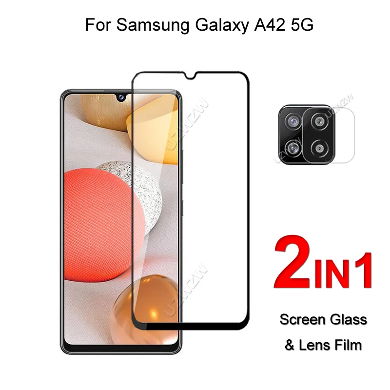

Полное покрытие стекла для Samsung Galaxy A42 5G Защитное стекло для взрывостойкое закалённое Защитное стекло для объектива камеры защитная пленка