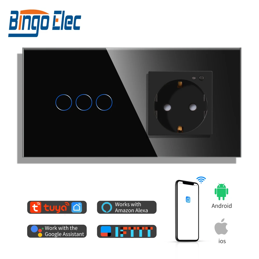 Bingoelec Smart Life 3G1W With Wifi Germany Wall Socket Switch Wireleess Light Touch Switch Work For Alexa Google Home
Bingoelec Smart Life 3G1W With Wifi Germany Wall Socket Switch Wireleess Light Touch Switch Work For Alexa Google Home