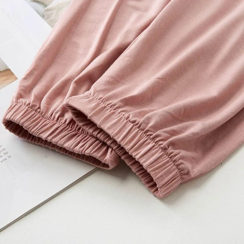 Modal Pajamas Set Leisure Loose Home Wear Plus Size 2Piece/Set Summer Sexy Homewear Short SleeveT-Shirt Long Pants Sleepwear
Modal Pajamas Set Leisure Loose Home Wear Plus Size 2Piece/Set Summer Sexy Homewear Short SleeveT-Shirt Long Pants Sleepwear