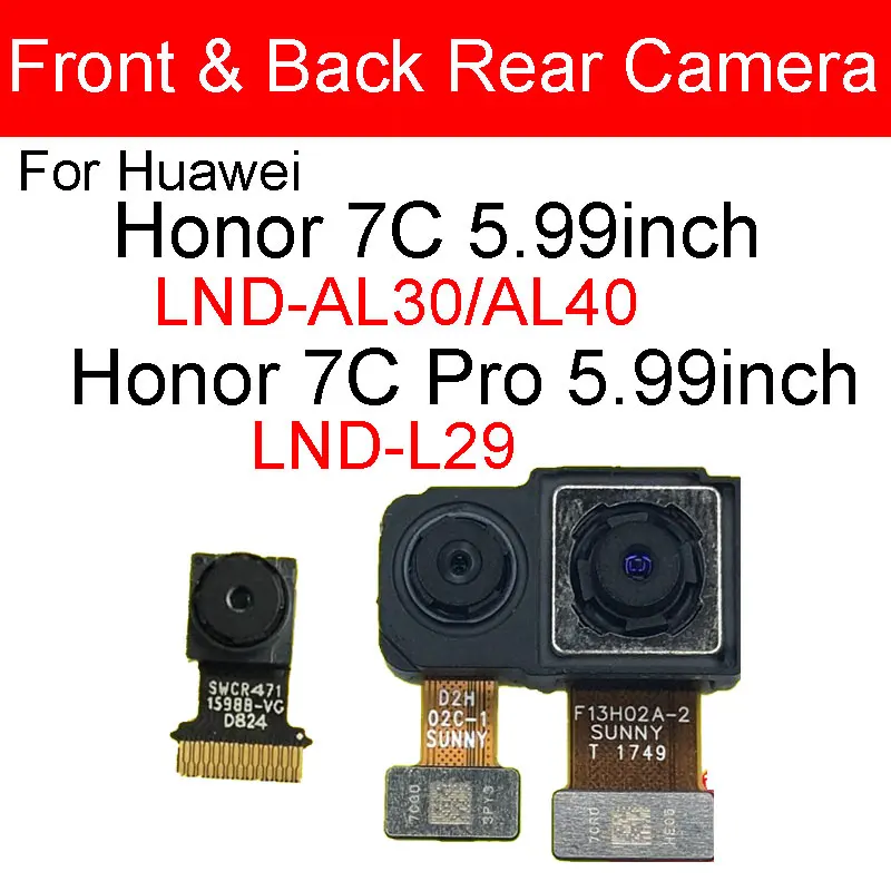 Задняя и фронтальная камера для Huawei Honor 7C LND-AL30 AL40 /Honor 7C Pro LND-L29 5,99 дюйма с небольшим фронтальным шлейфом
Задняя и фронтальная камера для Huawei Honor 7C LND-AL30 AL40 /Honor 7C Pro LND-L29 5,99 дюйма с небольшим фронтальным шлейфом