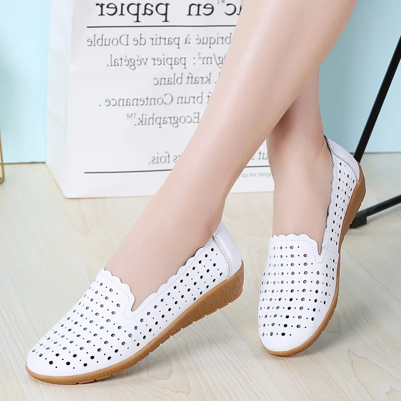 Hollow Out White Flats Woman Summer New Women Casual Shoes Breathable Loafers Fashion Leather Casual Comfort Running Shoes
Hollow Out White Flats Woman Summer New Women Casual Shoes Breathable Loafers Fashion Leather Casual Comfort Running Shoes