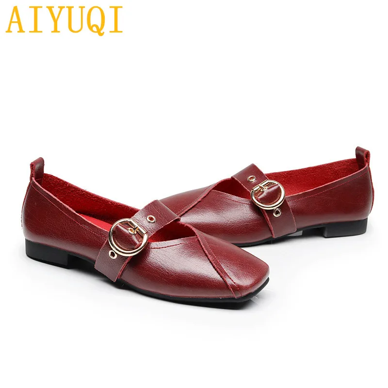 AIYUQI Ladies Spring Shoes 2022 New Genuine Leather Mother Flat Shoes Casual Large Size 41 42 43 Square Comfortable Women Shoes
AIYUQI Ladies Spring Shoes 2022 New Genuine Leather Mother Flat Shoes Casual Large Size 41 42 43 Square Comfortable Women Shoes