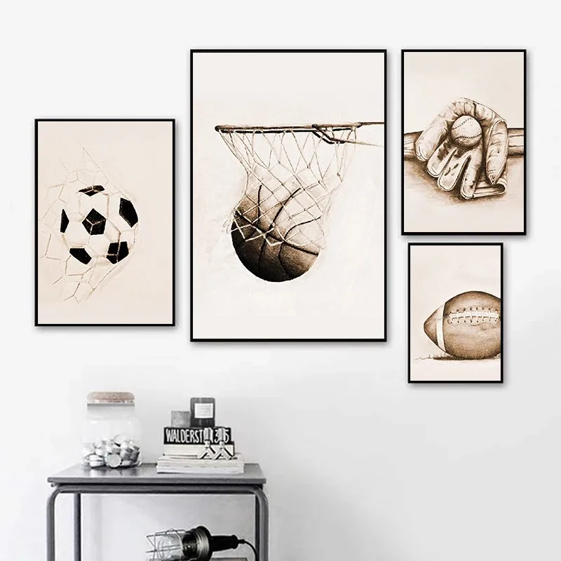 Pictures On The Wall Rugby Football Basketball Prints On Canvas Vintage Wall Decoration Man Boy Room Decor Frameless
Pictures On The Wall Rugby Football Basketball Prints On Canvas Vintage Wall Decoration Man Boy Room Decor Frameless