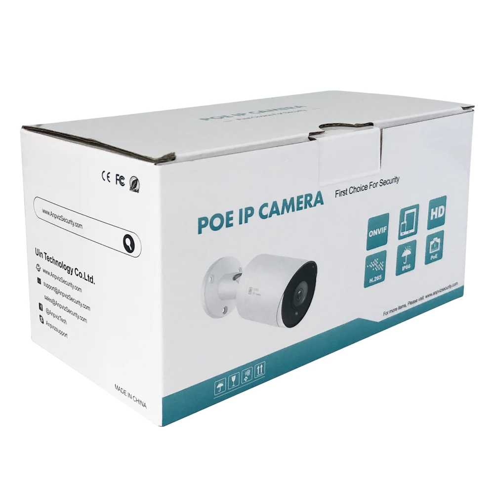 Совместимая с Hikvision IP-камера Anpviz 4 МП POE цилиндрическая наружная/внутренняя камера