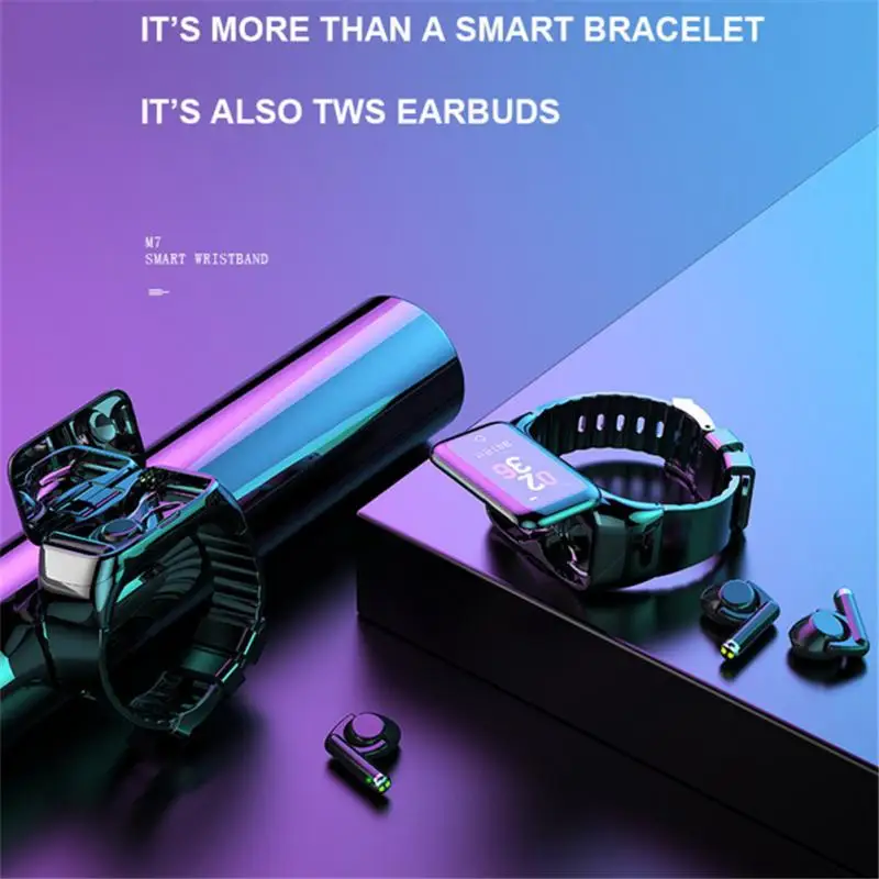 Wireless Bluetooth-Compatible Headset M3&M7 Headset Bracelet Combination Heart Rate Monitoring Sports Headset Smart Health Watch
Wireless Bluetooth-Compatible Headset M3&M7 Headset Bracelet Combination Heart Rate Monitoring Sports Headset Smart Health Watch