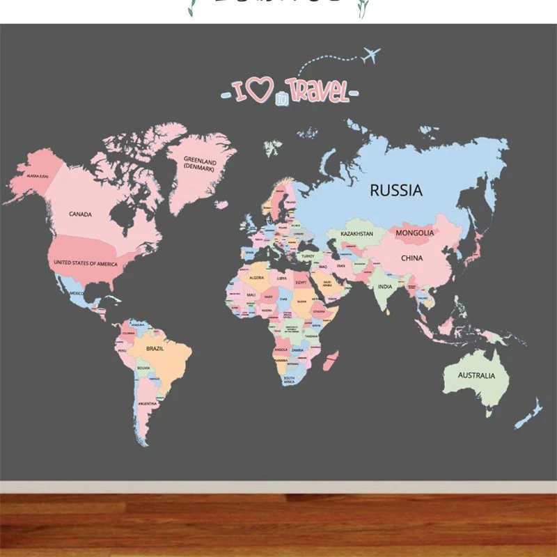 1PC Big World Map On The Wall DIY Vinyl Wall Sticker For Kids Room ove Home Decor office Art Decals Wallpaper stickers 60*90CM
1PC Big World Map On The Wall DIY Vinyl Wall Sticker For Kids Room ove Home Decor office Art Decals Wallpaper stickers 60*90CM