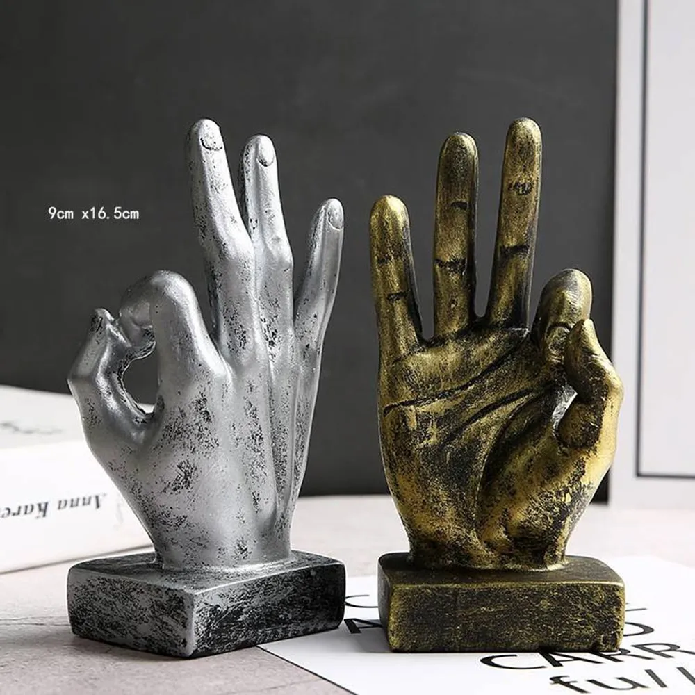 Hand Statues Decor Resin Retro Finger Gesture Sculpture Desk Decor for Home Living Room Cabinet Office Coffee Shop
Hand Statues Decor Resin Retro Finger Gesture Sculpture Desk Decor for Home Living Room Cabinet Office Coffee Shop