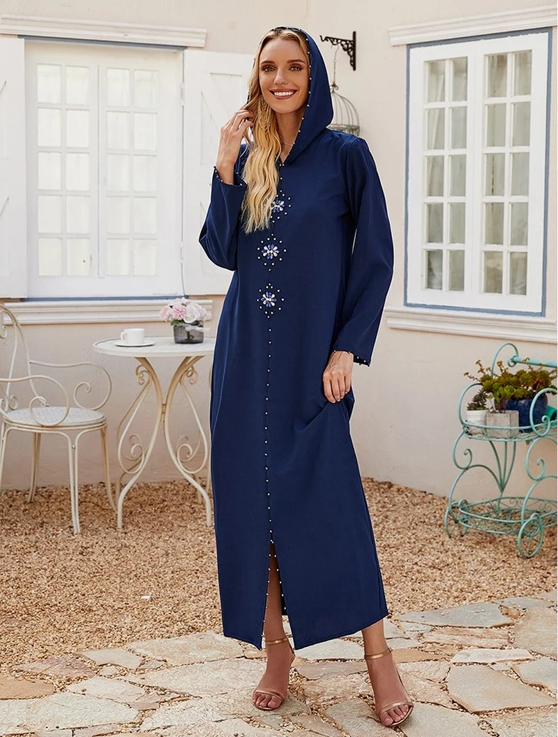 Платье-хиджаб для женщин с длинным рукавом бриллиантами | Тематическая одежда и