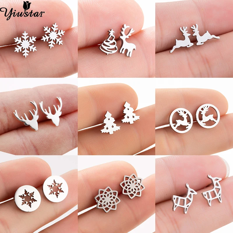 Fashion Variety of Christmas Earrings Deer Antler Snowflake Stud Earrings Small Ear Jewelry Studs Mini Femme pendientes brincos
Fashion Variety of Christmas Earrings Deer Antler Snowflake Stud Earrings Small Ear Jewelry Studs Mini Femme pendientes brincos