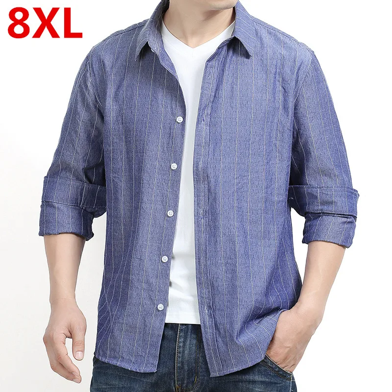 Полосатые рубашки, повседневные, приталенные, 2020, 8XL, 4XL, 6XL, 5XL, весна-осень, мужские рубашки с длинным рукавом
Полосатые рубашки, повседневные, приталенные, 2020, 8XL, 4XL, 6XL, 5XL, весна-осень, мужские рубашки с длинным рукавом