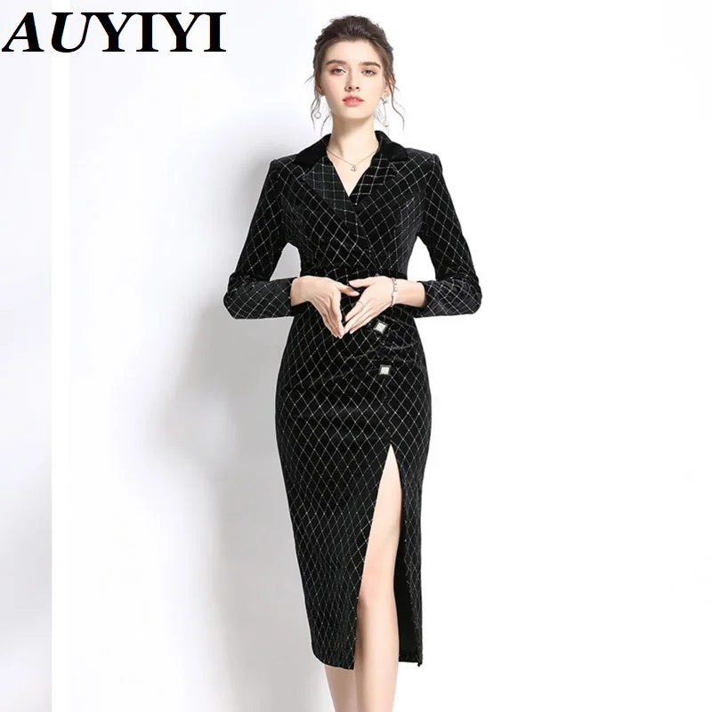 AUYIYI New Spring Products Fashion And Elegant Goddess Fan Design Light Luxury Women's Long Slit Velvet Comfortable Dress
AUYIYI New Spring Products Fashion And Elegant Goddess Fan Design Light Luxury Women's Long Slit Velvet Comfortable Dress