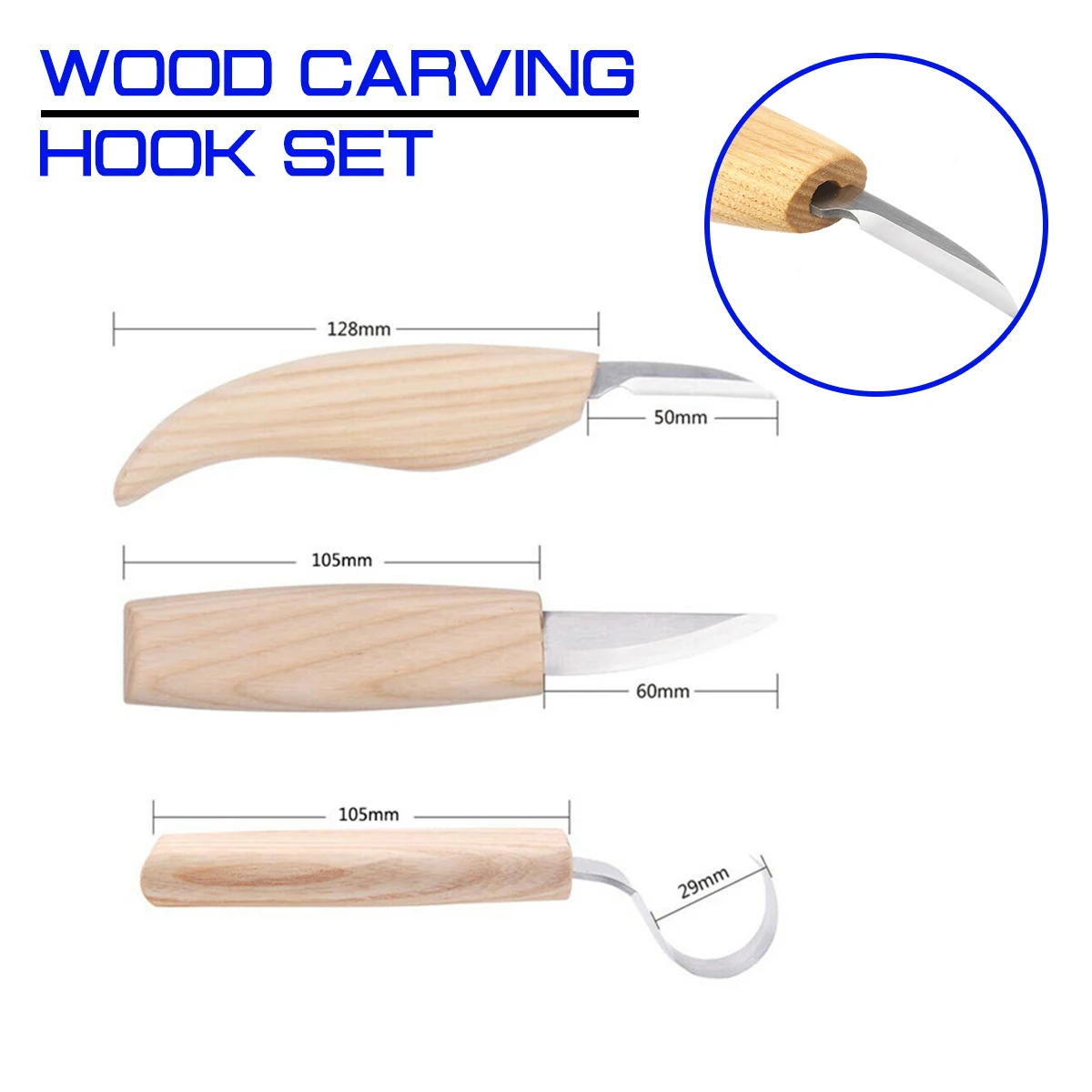 3Pcs Wood Carving Knife Chisel Woodworking Cutter Hand Tool Set High Strength Whittling Cutter Hooked Carpenter Tools
3Pcs Wood Carving Knife Chisel Woodworking Cutter Hand Tool Set High Strength Whittling Cutter Hooked Carpenter Tools