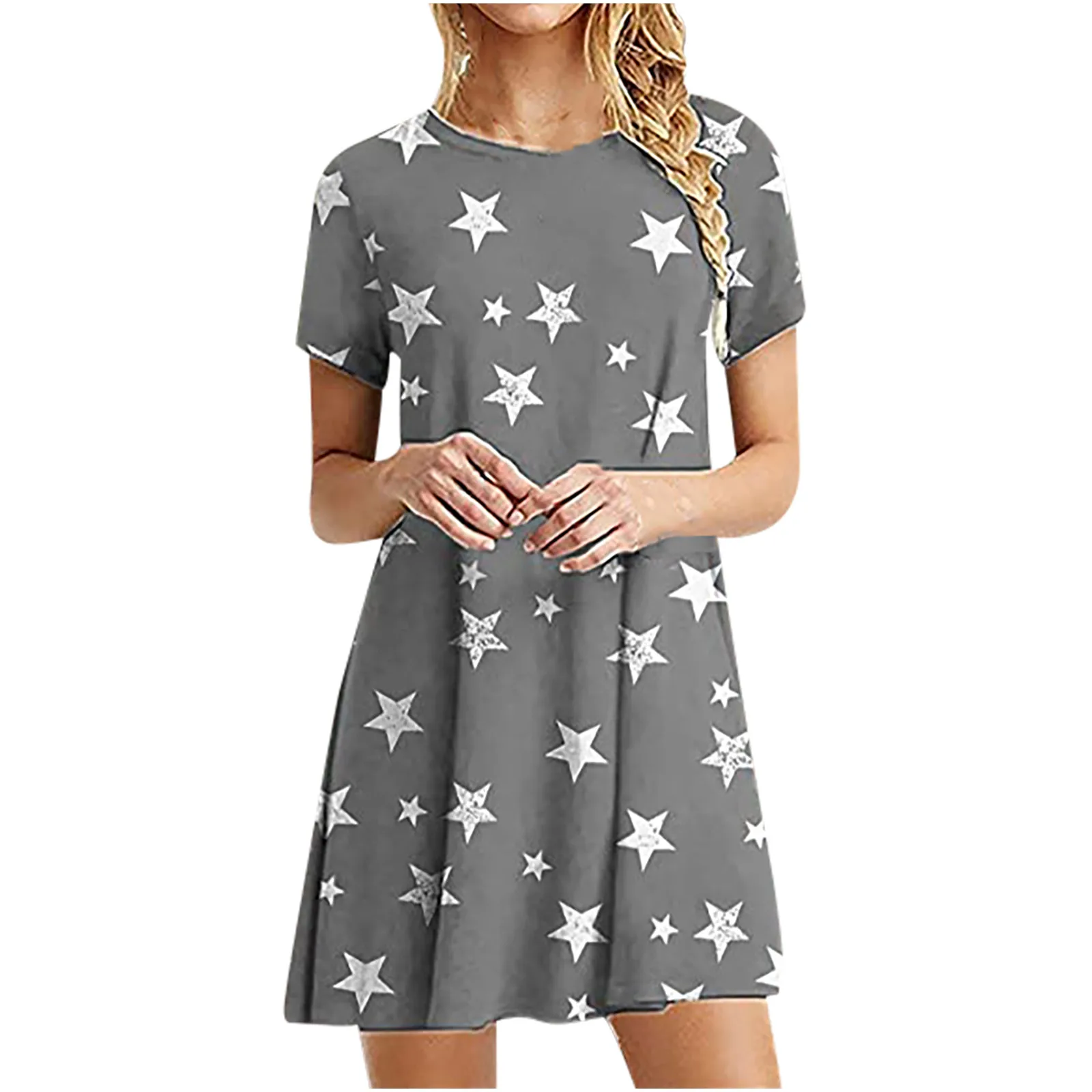 Hot Sale Women Casual Plus Size O-Neck Short Sleeve Dresses Summer Ladies Casual Printed Loose Mini Dress Daily
Hot Sale Women Casual Plus Size O-Neck Short Sleeve Dresses Summer Ladies Casual Printed Loose Mini Dress Daily