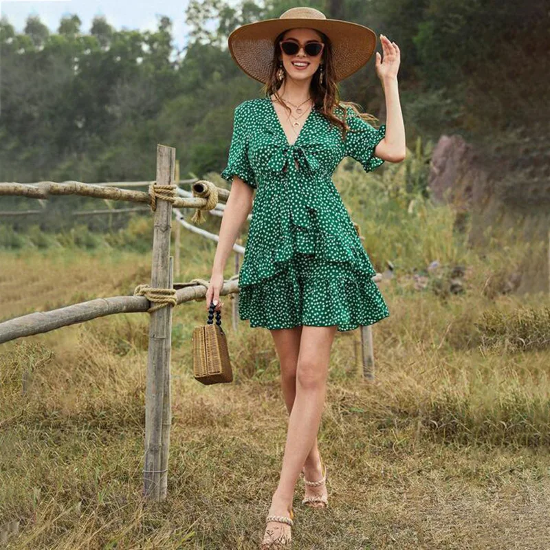 Summer Bohemian Mini Dress Women Boho Short Sleeve Elegant Vintage Ruffles Patchwork Beach Party Dress Female Sundress Vestidos
Summer Bohemian Mini Dress Women Boho Short Sleeve Elegant Vintage Ruffles Patchwork Beach Party Dress Female Sundress Vestidos