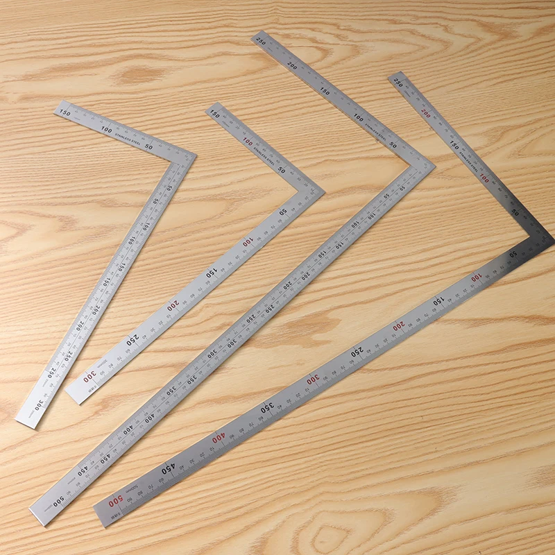 Stainless Steel L Shape Ruler Double Sided Ruler Measuring Tool Metal Straight 90 Degree Angle Ruler for Office School Supplies
Stainless Steel L Shape Ruler Double Sided Ruler Measuring Tool Metal Straight 90 Degree Angle Ruler for Office School Supplies