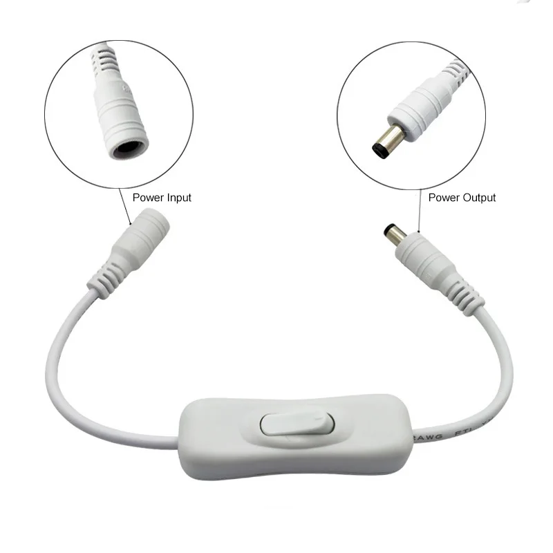 5.5 * 2.1mm DC Power Plug Connector Switch On/off LED Strip Wire Switch Cable For LED Strip Light
5.5 * 2.1mm DC Power Plug Connector Switch On/off LED Strip Wire Switch Cable For LED Strip Light