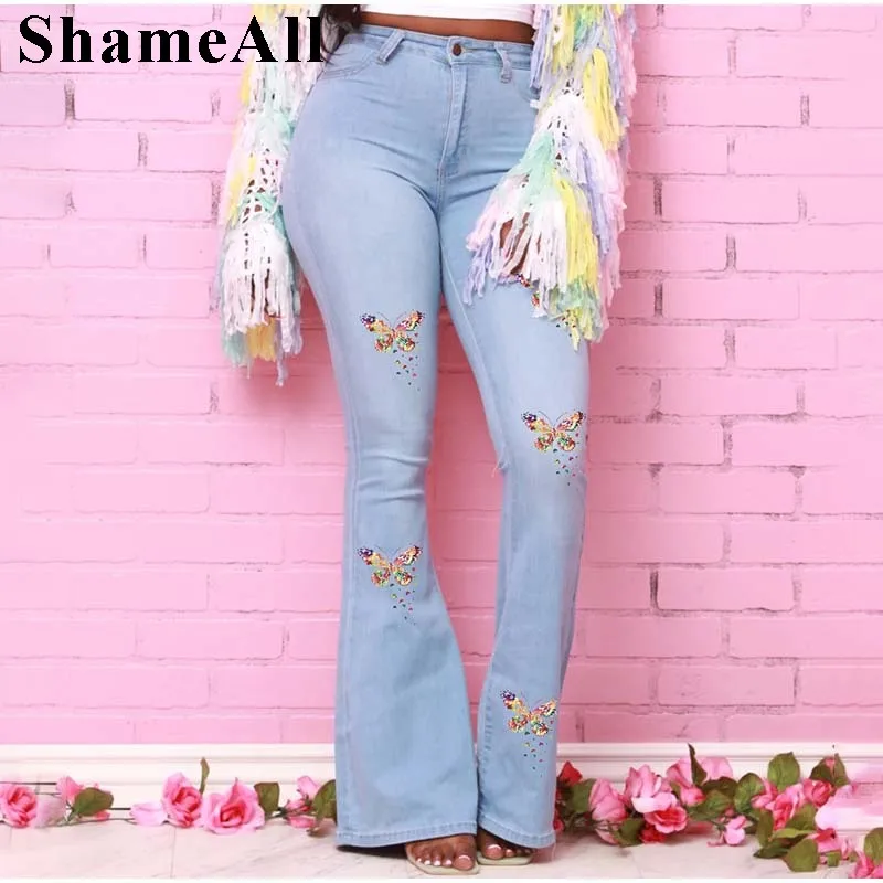 Plus Size Multicolor Butterfly Print Stretchy Flare Long Jeans 3XL Vintage Streetwear Sexy Skinny Melody Bell Bottom Denim Pants
Plus Size Multicolor Butterfly Print Stretchy Flare Long Jeans 3XL Vintage Streetwear Sexy Skinny Melody Bell Bottom Denim Pants