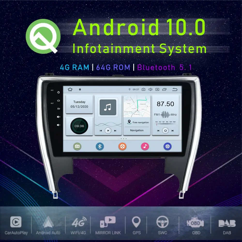 JSTMAX 10,2 "Android 10,0 Автомобильный GPS плеер для Toyota Camry US версия 2015 2016 2017 Авто Стерео мультимедийный плеер
JSTMAX 10,2 "Android 10,0 Автомобильный GPS плеер для Toyota Camry US версия 2015 2016 2017 Авто Стерео мультимедийный плеер