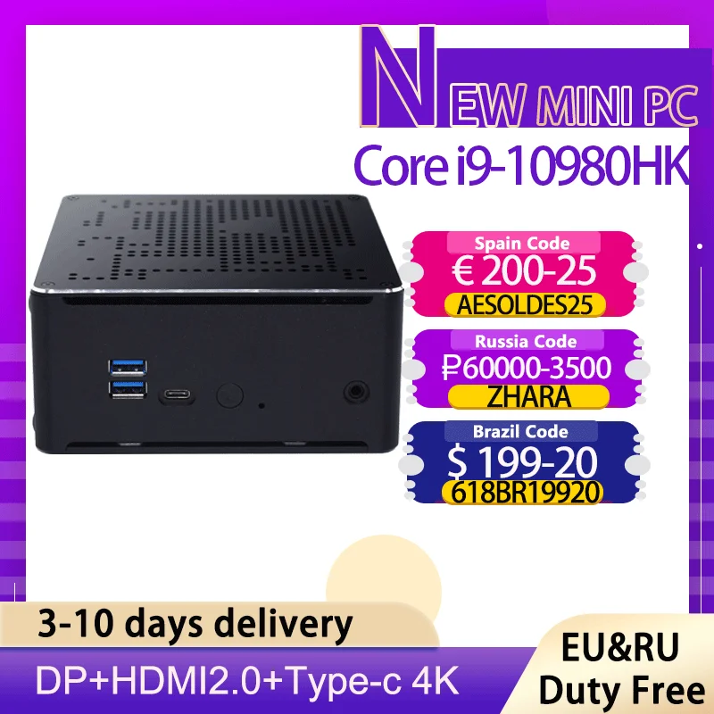 New Released 10Th Gen Intel Core i9 10880H 8 Cores 16 Threads Gaming Computer HDMI2.0 and DP 4K Display Dual band AC WiFi
New Released 10Th Gen Intel Core i9 10880H 8 Cores 16 Threads Gaming Computer HDMI2.0 and DP 4K Display Dual band AC WiFi