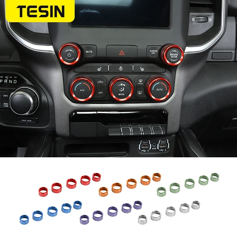 TESIN Interior Mouldings For Dodge RAM Car Central Control Knob Decoration Ring Cover Accessories For Dodge RAM 1500 2018-2021
TESIN Interior Mouldings For Dodge RAM Car Central Control Knob Decoration Ring Cover Accessories For Dodge RAM 1500 2018-2021