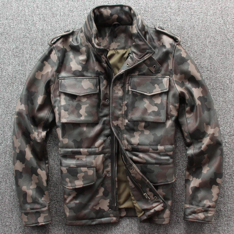 Autumn New Genuine Leather Jacket Men's Safari M65 Camouflage Sheepskin Long Motorcycle Clothing Leather Windbreaker Jacket
Autumn New Genuine Leather Jacket Men's Safari M65 Camouflage Sheepskin Long Motorcycle Clothing Leather Windbreaker Jacket