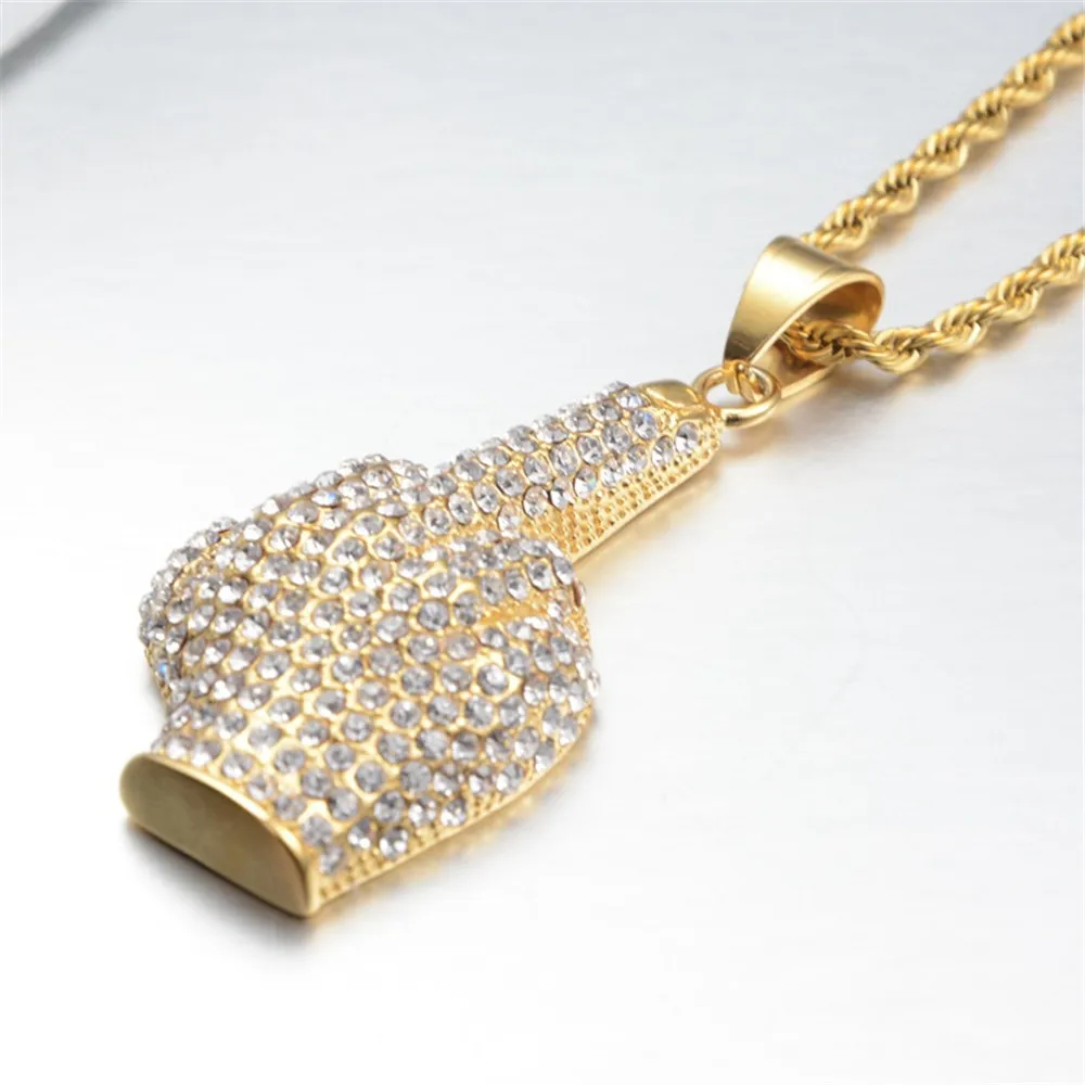 Hiphop Chains Iced Out Middle Finger Gesture Pendant Necklace for Women Men Gold Color Stainless Steel Zircon Hip Hop Jewelry
Hiphop Chains Iced Out Middle Finger Gesture Pendant Necklace for Women Men Gold Color Stainless Steel Zircon Hip Hop Jewelry