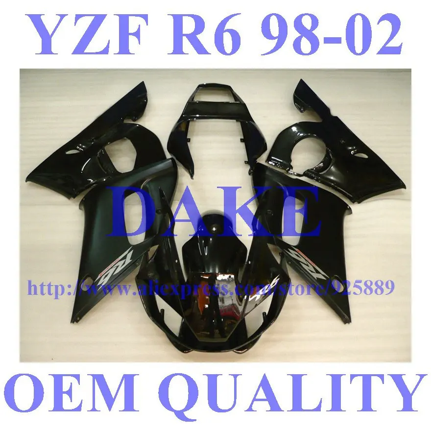 Injection black Fairing kit for Yamaha YZF-R6 98-02 YZF R6 98 99 00 01 02 YZF 600 R6 1998-2002 fairings #7a66ts DAKE
Injection black Fairing kit for Yamaha YZF-R6 98-02 YZF R6 98 99 00 01 02 YZF 600 R6 1998-2002 fairings #7a66ts DAKE