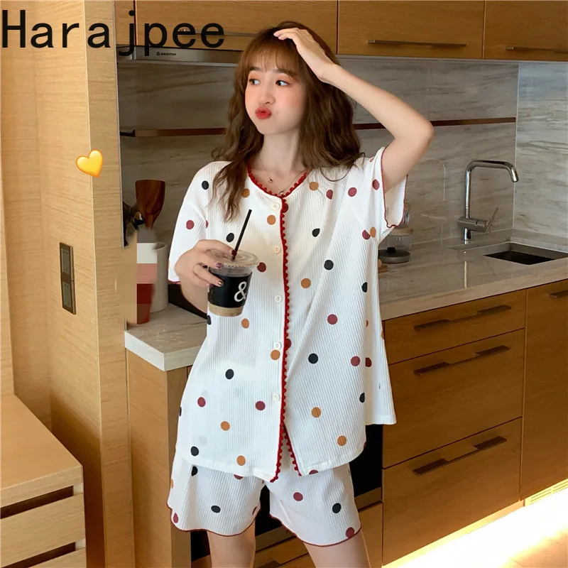 Harajpee Polka Dot Lace Pajamas Short Sleeve Girl's Sweet and Lovely Home Clothes Students' New Summer Two Piece Suit 2021
Harajpee Polka Dot Lace Pajamas Short Sleeve Girl's Sweet and Lovely Home Clothes Students' New Summer Two Piece Suit 2021