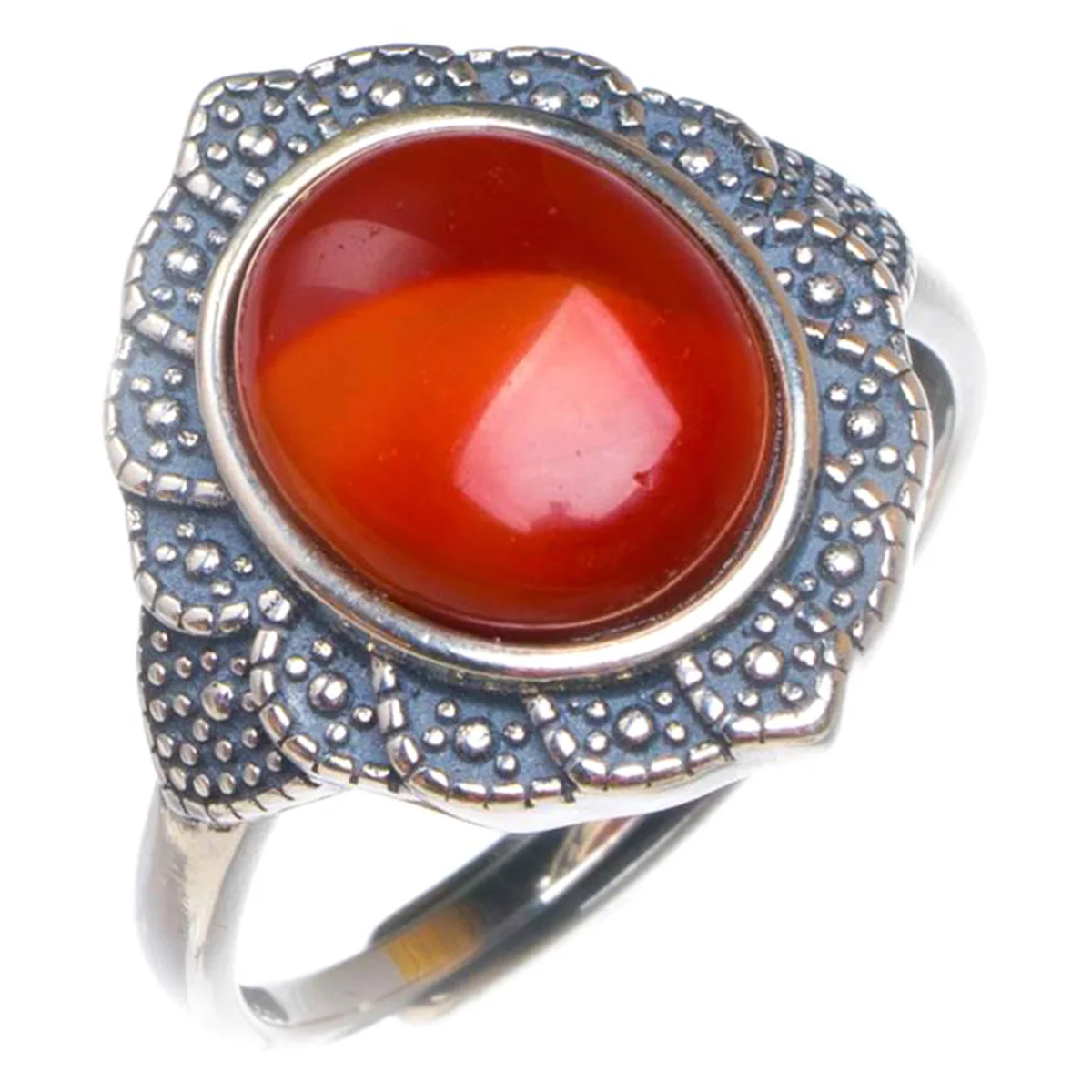 Natural Nanjiang Red Agate Opening Lacework Handmade 925 Sterling Silver Ring 7.75 D1008
Natural Nanjiang Red Agate Opening Lacework Handmade 925 Sterling Silver Ring 7.75 D1008