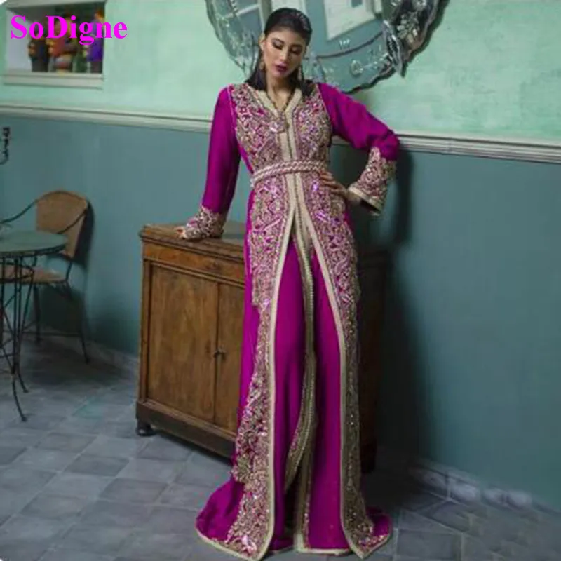 SoDigne Caftan Marocain Evening Dresses Embroidery Appliques Muslim Evening Dresses Jacket Kafutan Arabic Party Dress
SoDigne Caftan Marocain Evening Dresses Embroidery Appliques Muslim Evening Dresses Jacket Kafutan Arabic Party Dress
