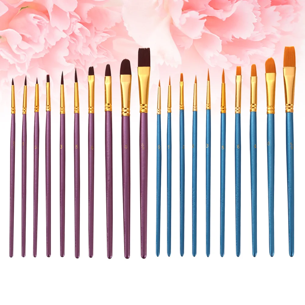 20pcs Painting Brush Pens Nylon Brush Oil Paint Acrylic Paint Brushes Drawing Brushes Art Painting Tools (Blue + Purple)
20pcs Painting Brush Pens Nylon Brush Oil Paint Acrylic Paint Brushes Drawing Brushes Art Painting Tools (Blue + Purple)