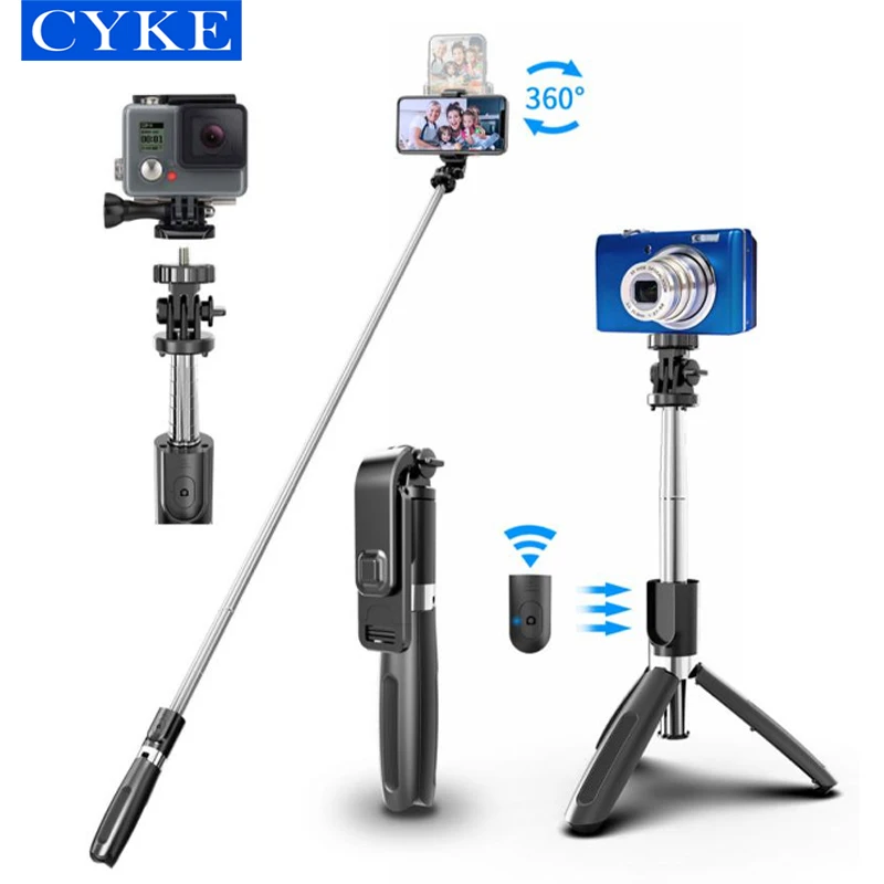 

CYKE L02 Phone Tripod 4 in 1Wireless Bluetooths Selfie Stick Foldable Telescopic Rod Monopods Universal For Gopro Travel