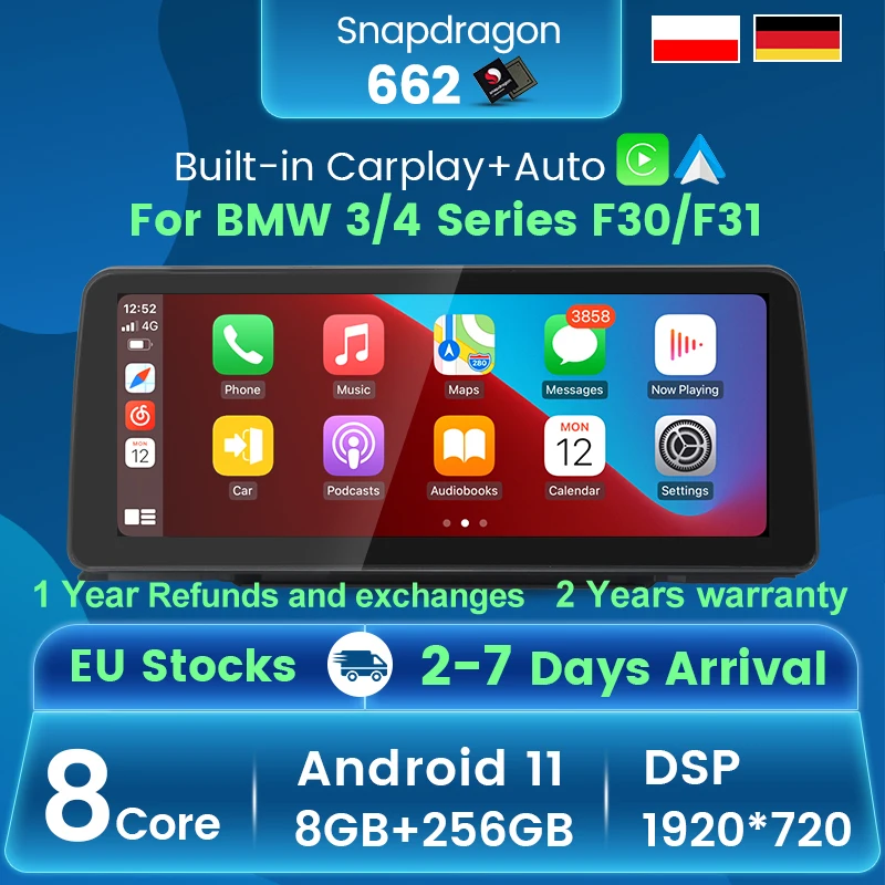 Автомобильный мультимедийный плеер, экран 12,5 дюйма, 8 ядер, 256G, Qualcomm, Snapdragon 662, Android, HD, BMW F30/F31/F34/F33/F36
Автомобильный мультимедийный плеер, экран 12,5 дюйма, 8 ядер, 256G, Qualcomm, Snapdragon 662, Android, HD, BMW F30/F31/F34/F33/F36