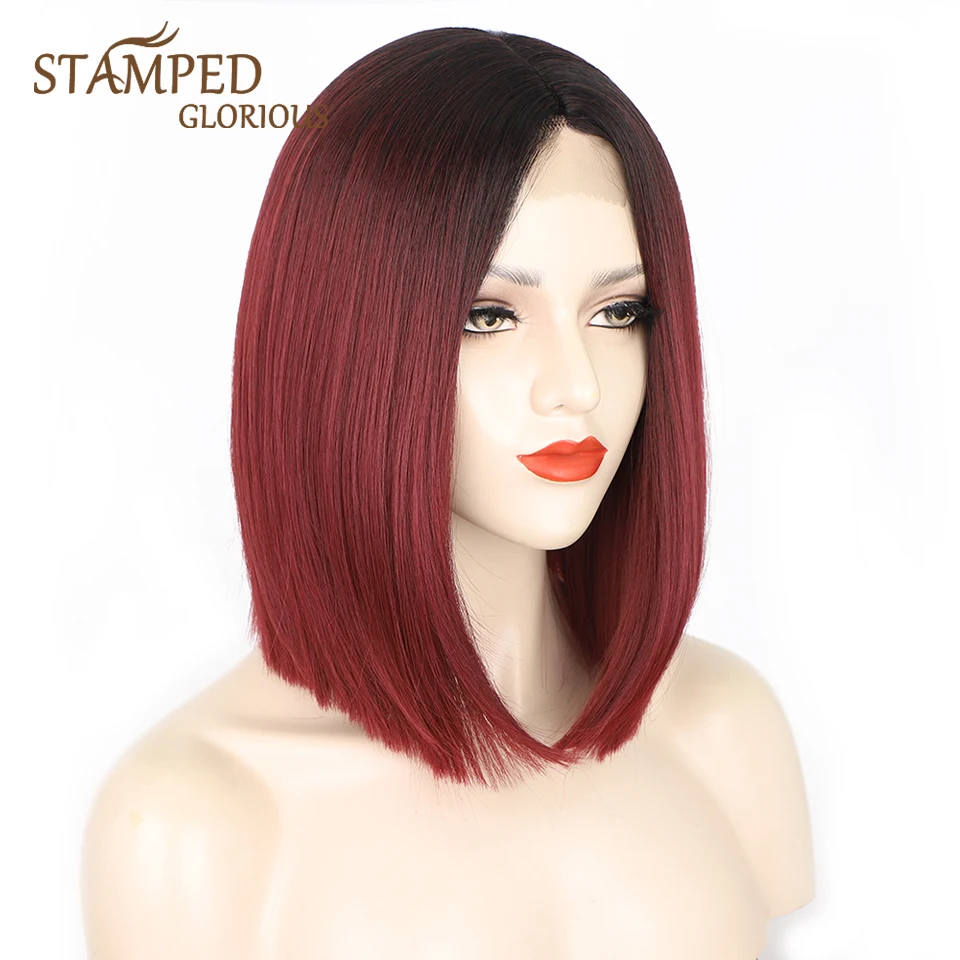 Stamped Glorious Synthetic Bob Wigs for Women Short Straight Middle Part Ombre Black Red Short Wig High Temperature Cosplay Wig
Stamped Glorious Synthetic Bob Wigs for Women Short Straight Middle Part Ombre Black Red Short Wig High Temperature Cosplay Wig
