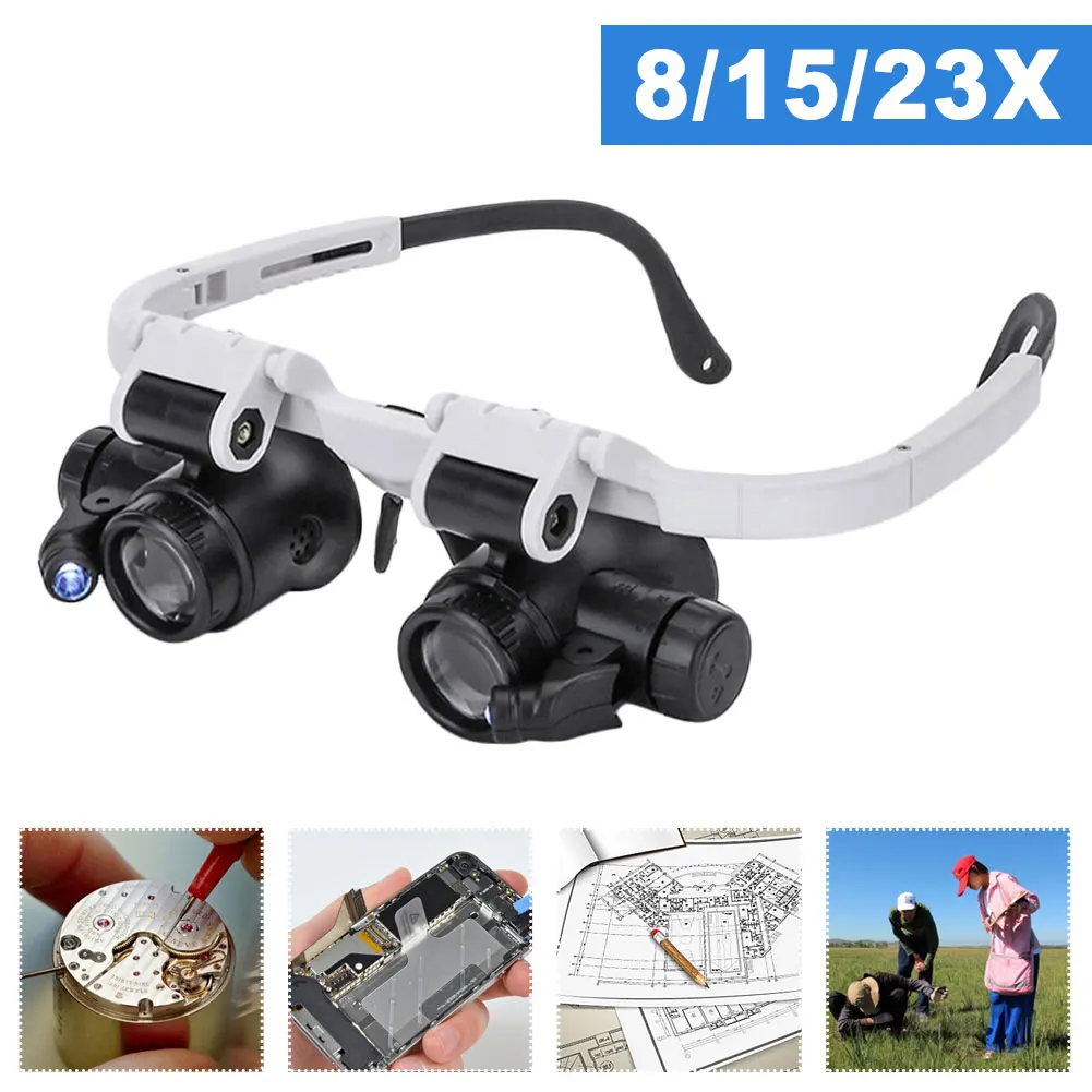 8X/15X/23X Jeweler Watchmaker Magnifying Glasses Magnifying Headband Glasses Magnifying Glasses LED Light Repair
8X/15X/23X Jeweler Watchmaker Magnifying Glasses Magnifying Headband Glasses Magnifying Glasses LED Light Repair
