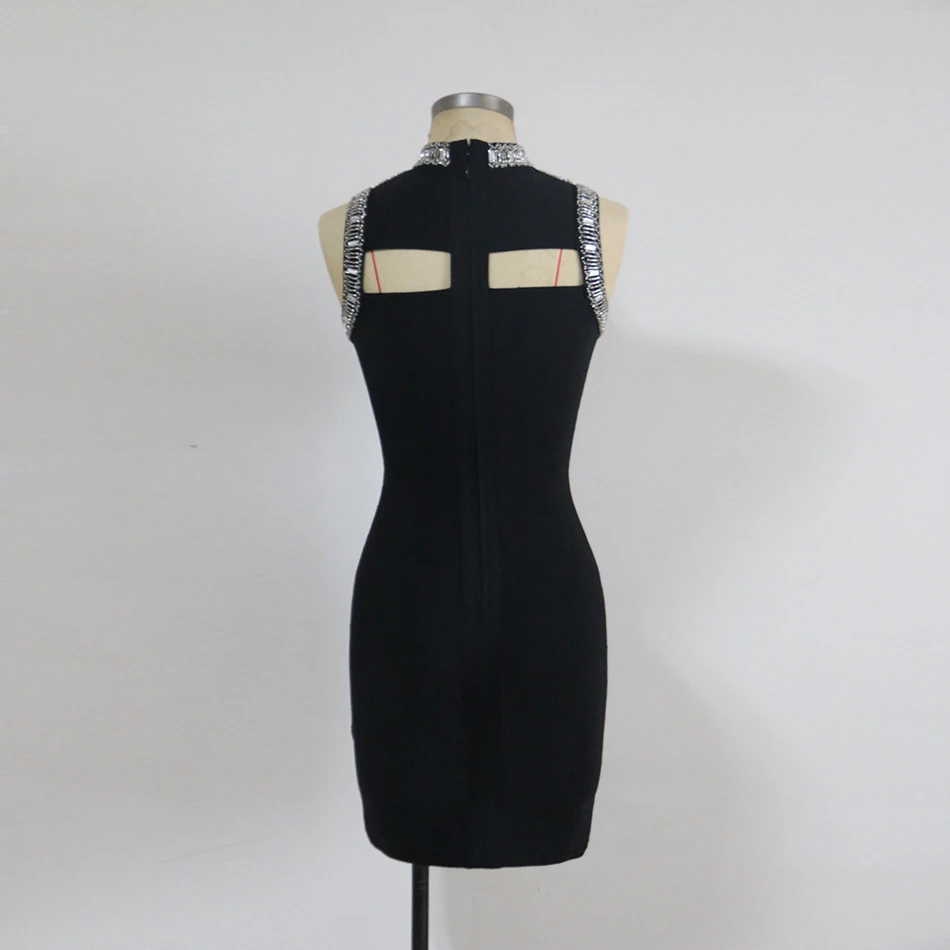 2019 Summer New Sexy Beaded Women's Bandage Dress Black Sleeveless Hollow Bodycon Mini Dress Club Celebrity Party Vestidos
2019 Summer New Sexy Beaded Women's Bandage Dress Black Sleeveless Hollow Bodycon Mini Dress Club Celebrity Party Vestidos