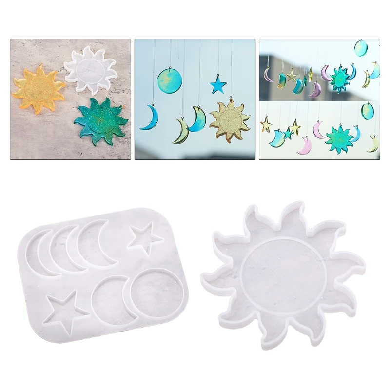 Crystal Epoxy Resin Mold Stars Moon Sun Lunar Eclipse Pendant Silicone Mould Handmade Home Decorative DIY Crafts Jewelry X4YA
Crystal Epoxy Resin Mold Stars Moon Sun Lunar Eclipse Pendant Silicone Mould Handmade Home Decorative DIY Crafts Jewelry X4YA