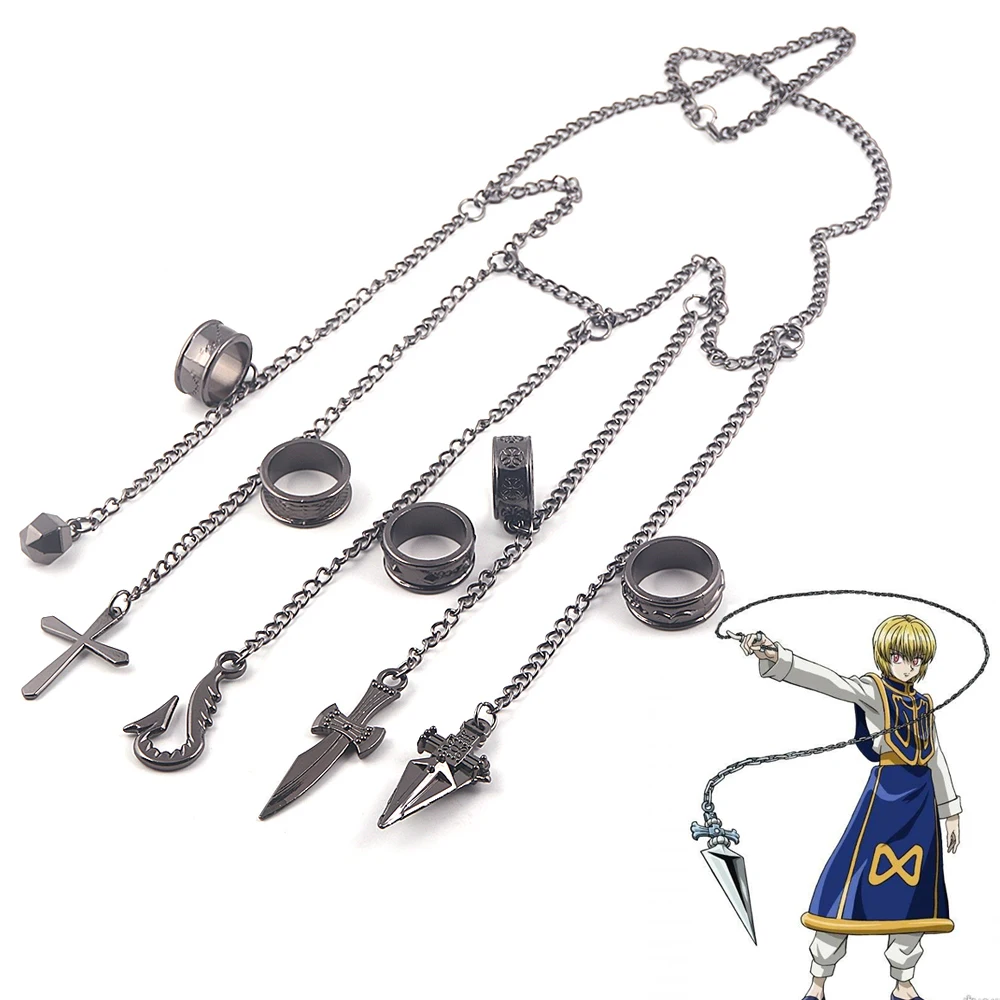 Аниме Hunter x Kurapika Косплей-браслет в стиле панк хип-хоп пять перстень с цепочкой