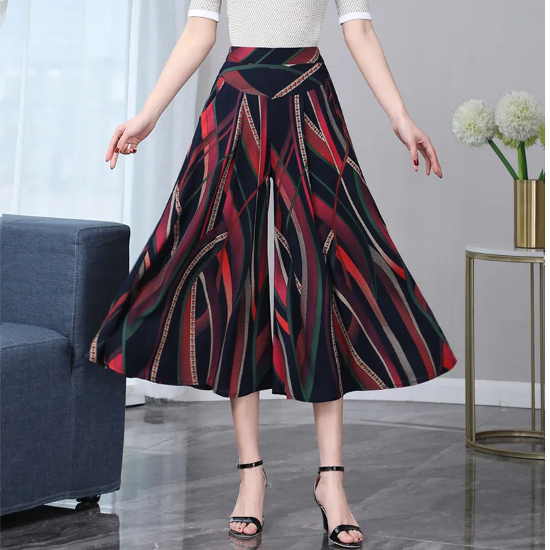 Loose Women's Pants Summer Three Quarter Length Elastic Waist Ladies Wide Leg Pant Casual Print Trousers Clothing for Female
Loose Women's Pants Summer Three Quarter Length Elastic Waist Ladies Wide Leg Pant Casual Print Trousers Clothing for Female